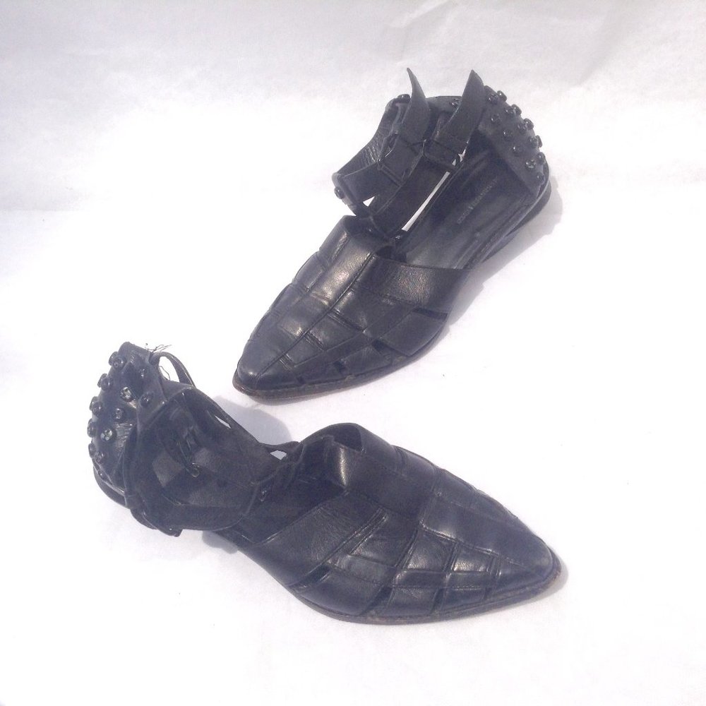 ALEXANDER WANG Leather Screw Studs Pointed Sandals